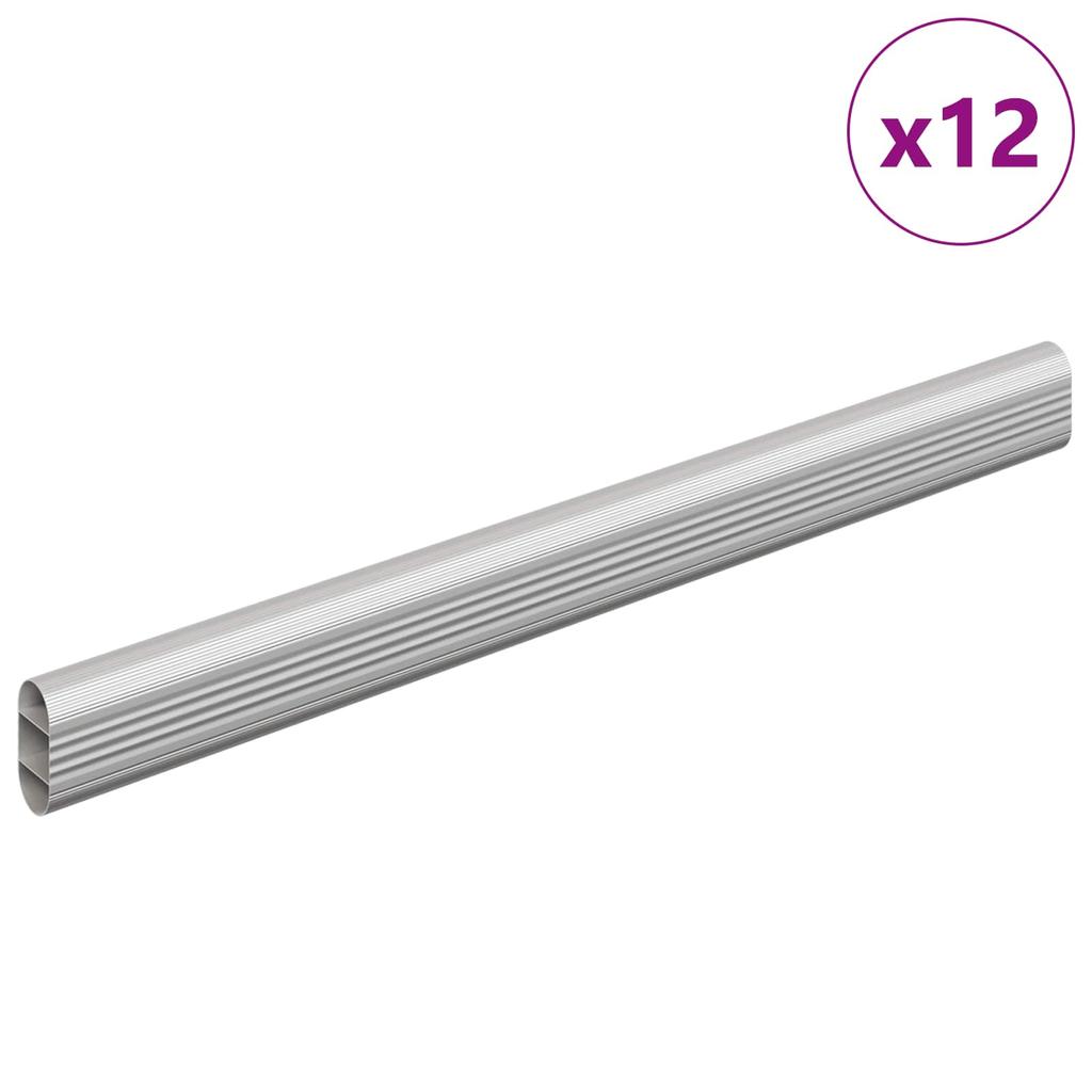 Clothes Rod 12 pcs Silver 316 x 15 x 29 mm Aluminium Alloy