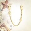 Sparkling Safety Chain Collection Charm Bead Charms Triple Clear Stone Safety Chain Safety Chain Clip Compatible With Authentic Bracelets Do It Yourse