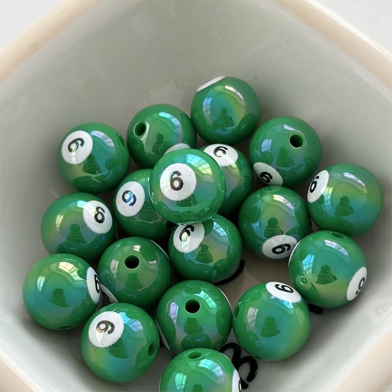 1Pc 16Mm Round Acrylic Big Hole Billiards Ball Loose Spacer Beads For Jewelry Making Diy Handmade Bracelet Findings