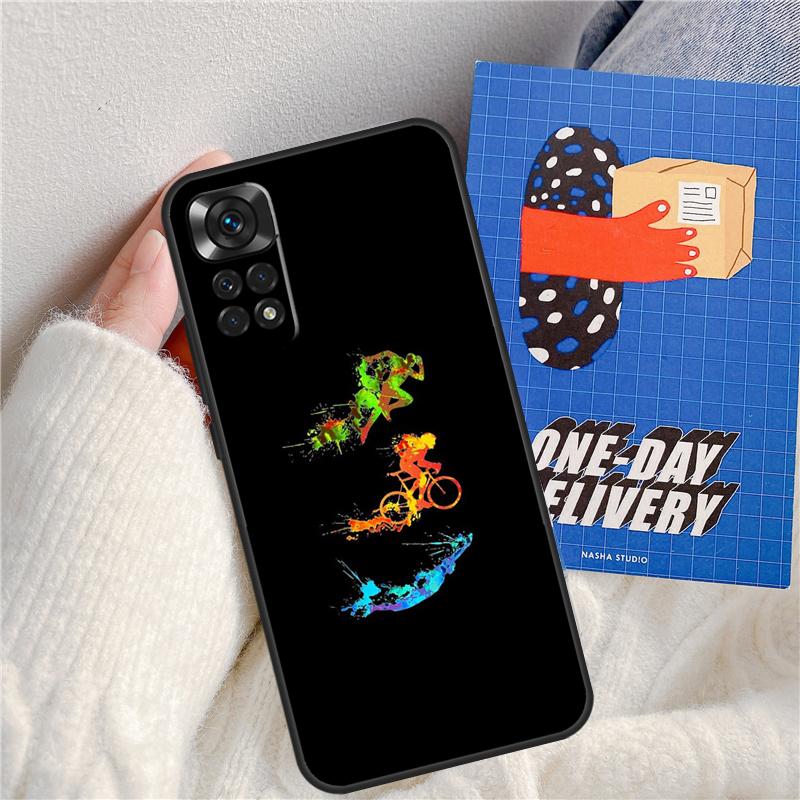 Bike Cycling Art Funda For Xiaomi Redmi Note 13 Pro 14 9 10 11 12 9S 10S 11S 12S Redmi 13C 10C 12C 14C Case