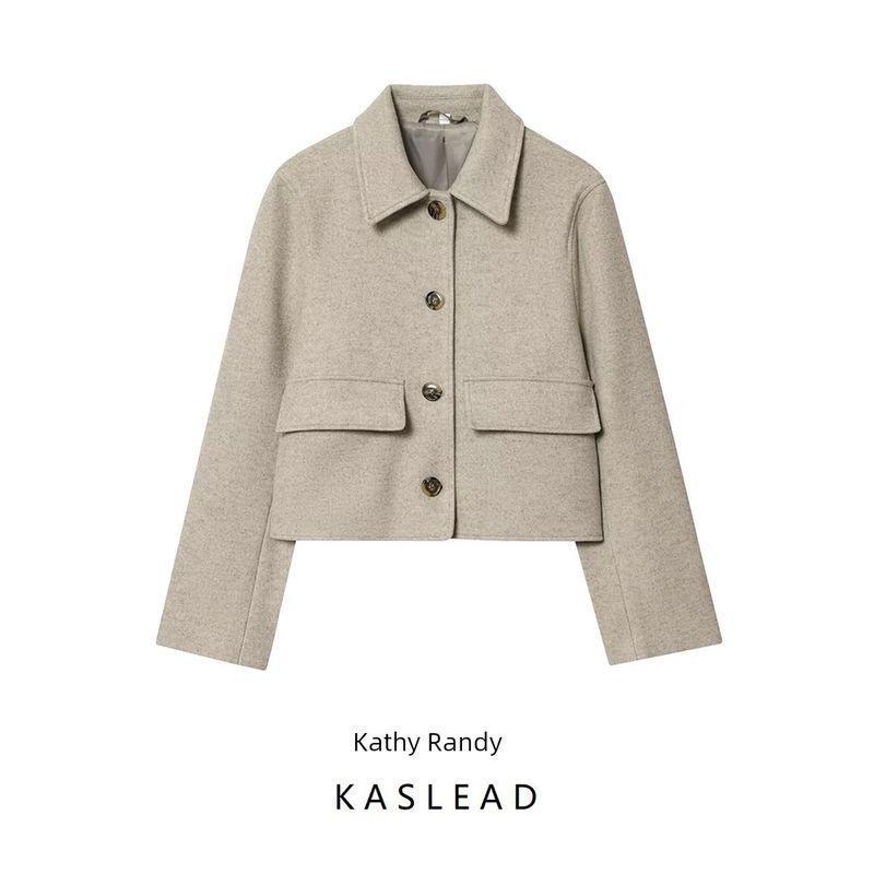 Kaslead New Women Clothes Western Style Fashion Simple Regular Version with Collar Outerwear 1289747
