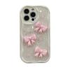 Bow Glitter Adhesive Phone Case for IPhone 16 Pro Glitter for Apple 17 All Inclusive Anti Fall Cream Style