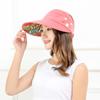 Summer Hats for Women Sun Hat, Foldable Pearl Flower Visor Sunscreen Floppy Cap
