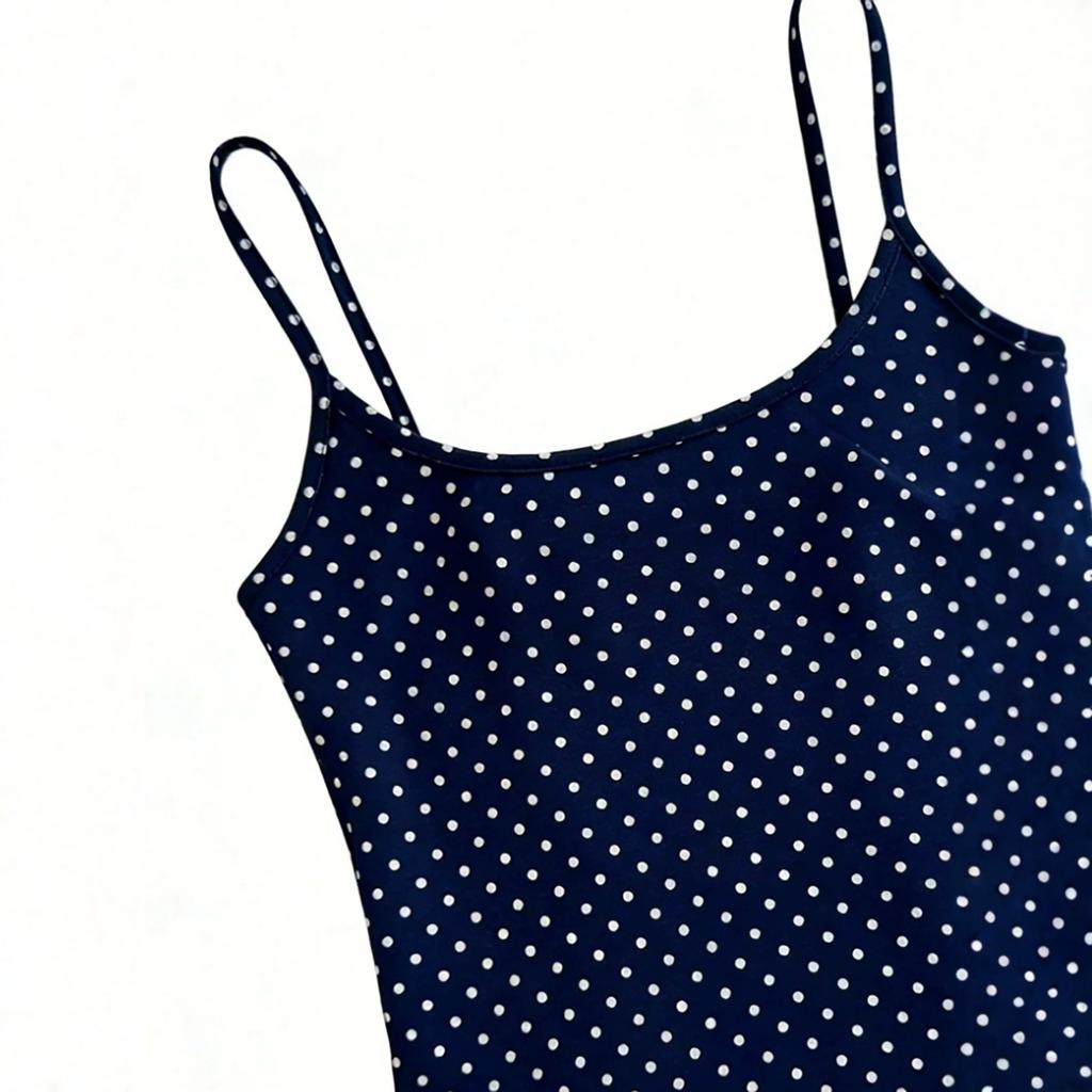 Polka dot women's vest, hot-selling in Europe and America, short navel-exposed cute sexy little vest top