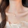 White Moonlight~ Diamond-set Double-layer Beaded Pearl Necklace Gentle and Sweet Wind Temperament Clavicle Chain Fashion Versatile Necklace