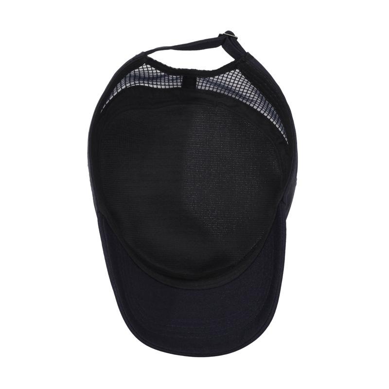 Men's Spring Summer Net Cap Flat Top Cap Outdoor Sun Hat Middle-Aged Breathable Cap