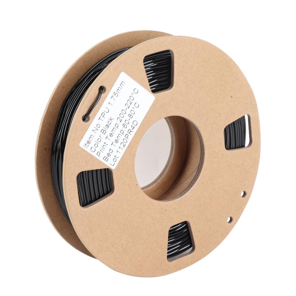 1.75mm TPU Filament Flexible 0.03mm Size Accuracy High Elasticity 250g Spool 95A 3D Printer Filament Black