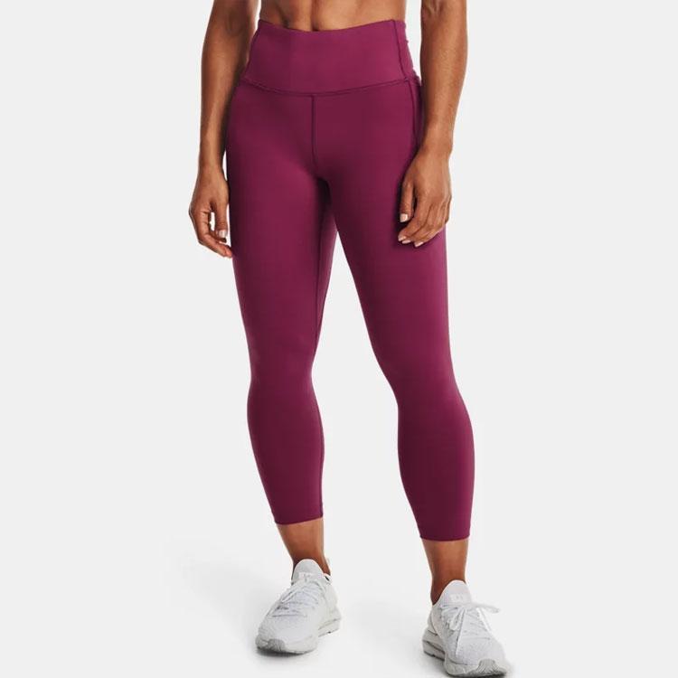 Under Armour Solid Color Stretch Slim Fit Sports Fitness Pants Women Bottoms Quartz-Pink 1355915-678