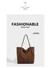 Large Capacity Suede Shoulder Tote: Artistic Lazy Style for Students & Shoppers