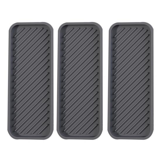 3Pcs Draining Mat Multifunctional Quick Drying Kitchen Sink Organizer Tray Silicone Sponge Soap Dispenser Caddy Bathroom Counter Supplies