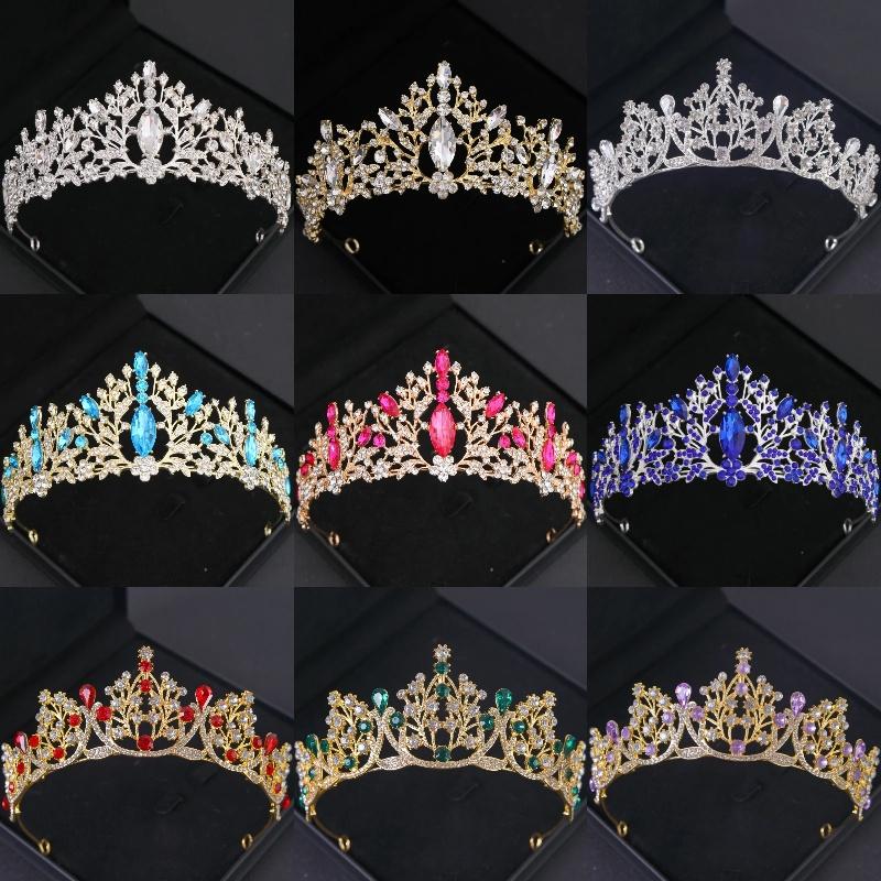 Baroque Vintage Princess Queen Bridal Crown Headwear Crystal Tiara for Women Wedding Crown Hair Dress Accessories Jewelry Crown