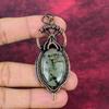 Moss Prehnite Pendant Copper Wire Wrapped Gemstone Jewelry Handmade Wire Pendant