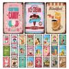 Soft Serve Ice Cream Iron Poster Painting Tin Sign Vintage Wall Decor for Cafe Bar Pub Home Beer Decoration Crafts