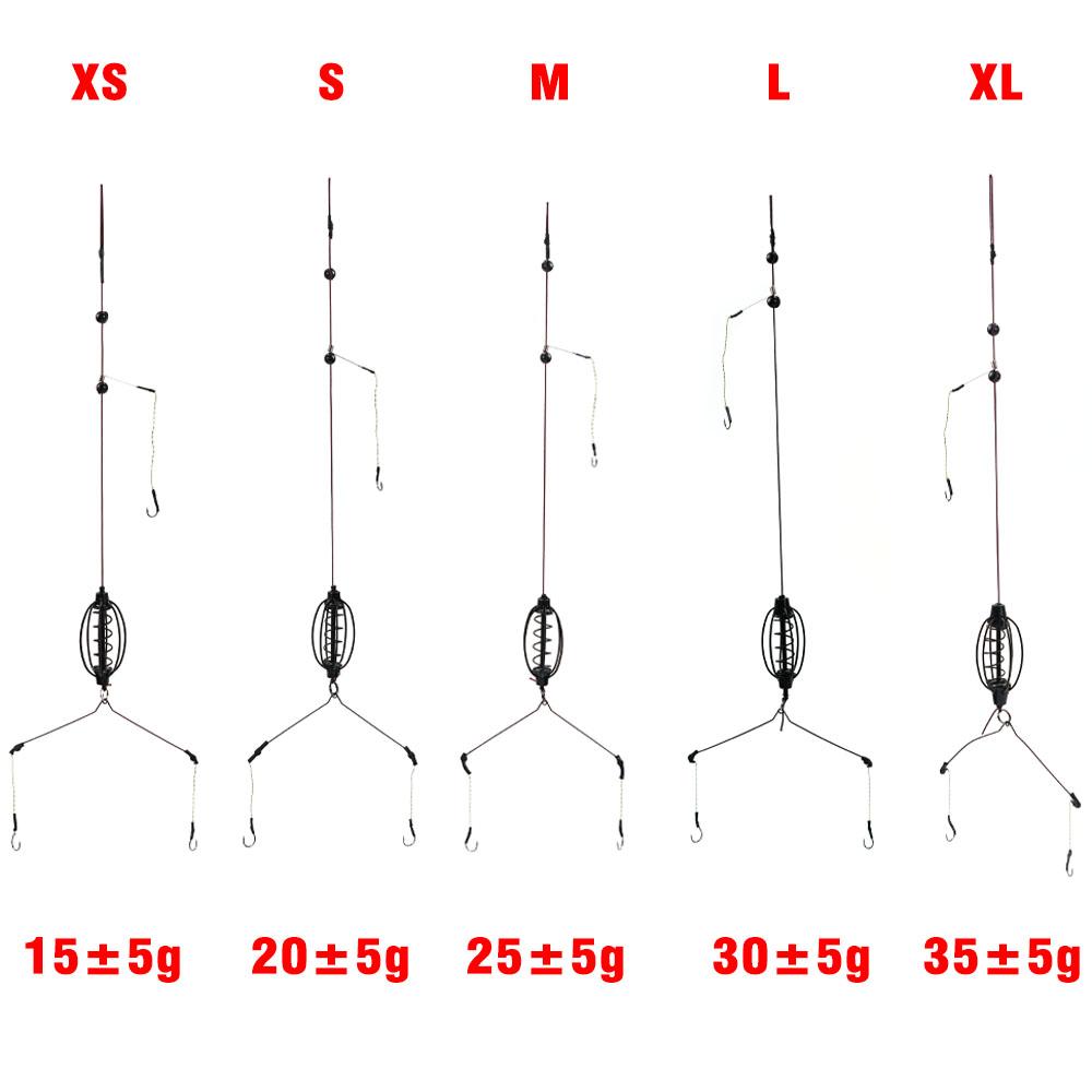 1Set Carp Fishing Feeder Fishing Baits Cages Hook Rig Set Inline Method Feeder Fish Tackle Accessories