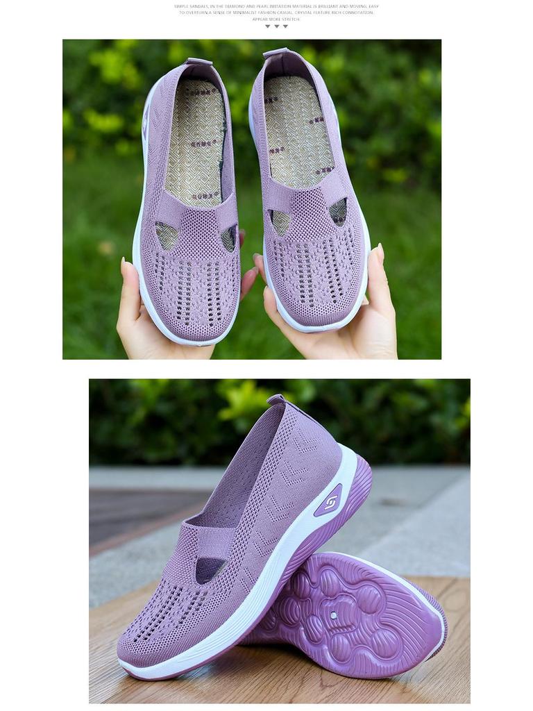 Breathable Plus Size Women's Mesh Casual Shoes - Comfortable Footwear for Middle-Aged & Elderly Moms