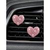 Rhinestone Decor Heart Design Car Air Outlet Clip