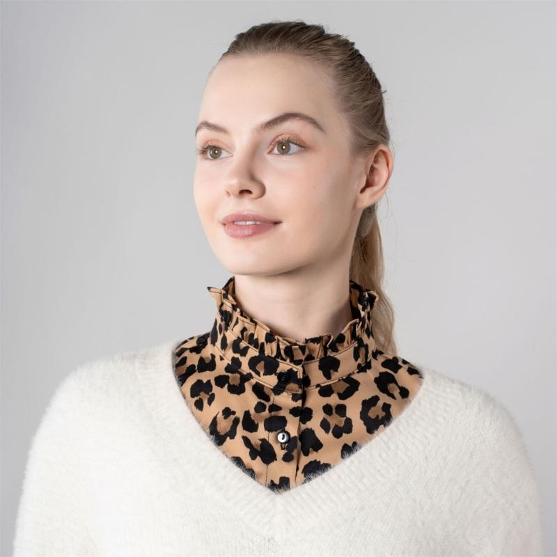 Checkered Pattern Detachable Collar Soft Polyester Fabric Decorative Lapel Collar For All Day Wear Women Accessories