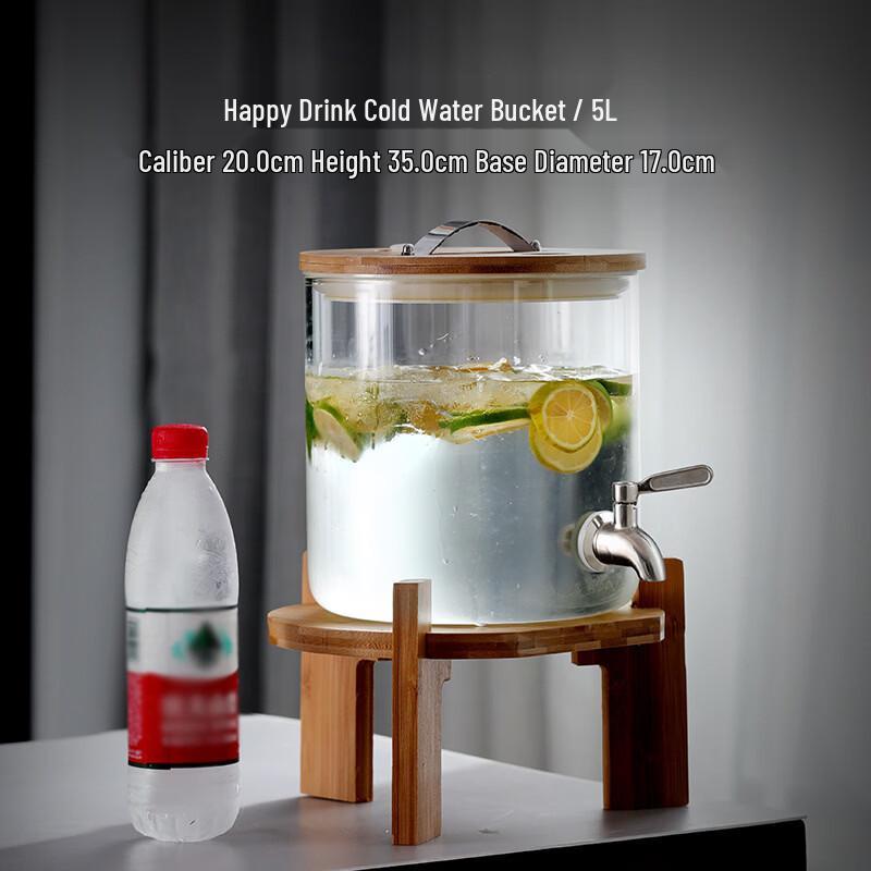 Glass Beverage Dispenser with Base and Spigot