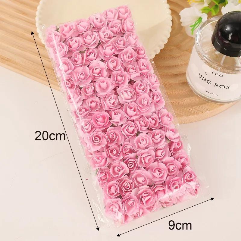 144/720 Pezzi Mini Bouquet di Rose Artificiali Rosso Rosa Fiore Finto di Carta Ghirlanda Fai da Te Regalo Scrapbooking Artigianato Decorazione Fornitura per Matrimonio Festa