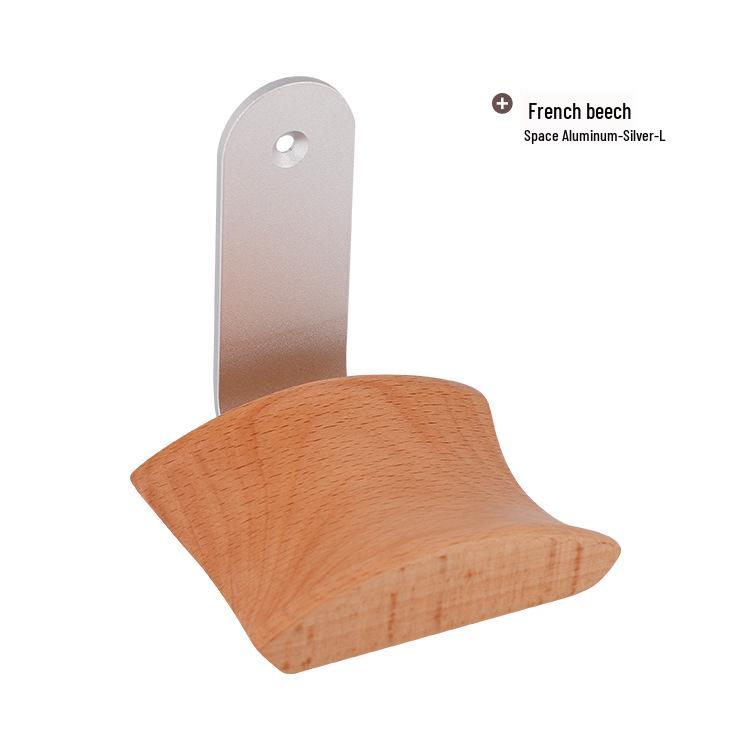 Solid Black Walnut Over-Ear Headphone Stand - Simple Wooden Display Hanger