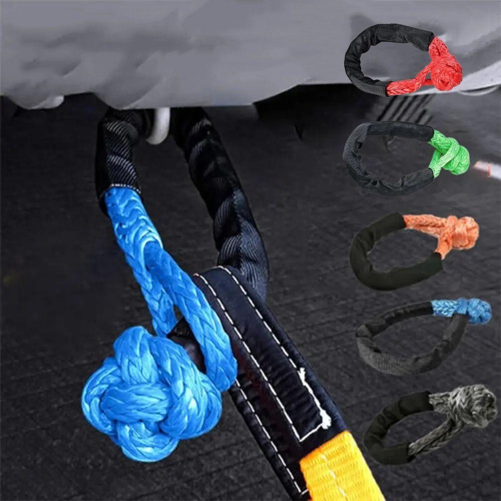 

17ton 37400lbs Car Pull Rope U Hook Tow Shackle Strap Off Road Towing Ropes Truck чорний