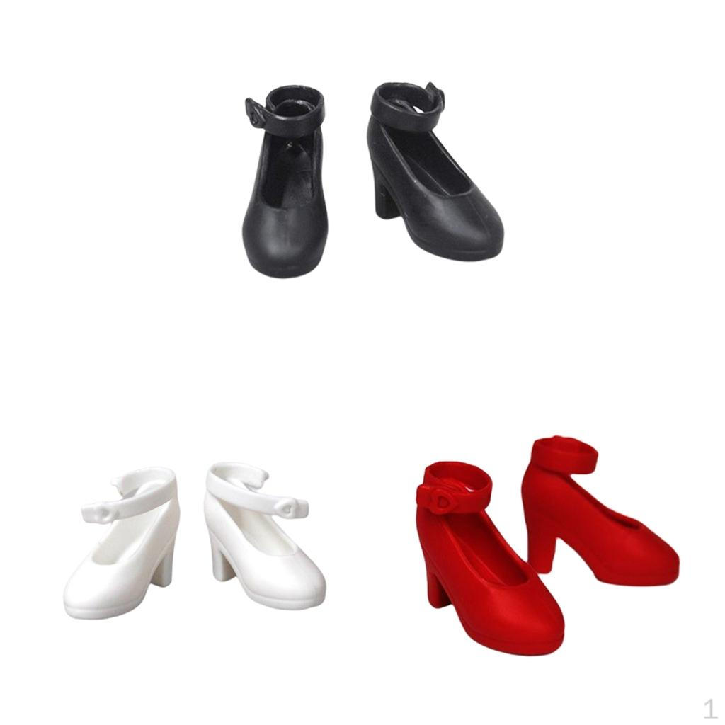 

3 Pair of Cute 1/6 BJD Princess Dolls Plastic Shoes for BB Accessories