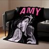 Retro Singer Portrait Blanket for All Seasons Blanket Lunch Break Throw Gift