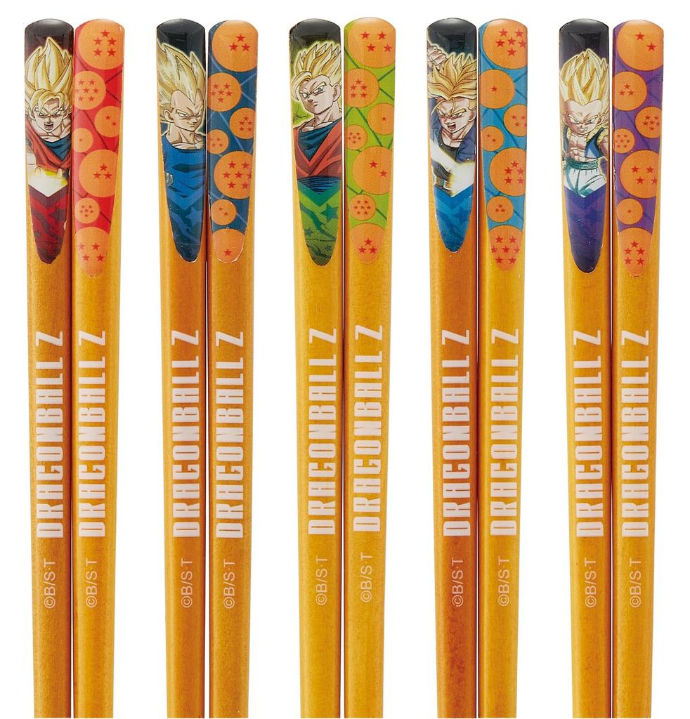 Skater Tensuge Set of 5 Dragon Ball Chopsticks, 21cm, Boxed, Gift, Souvenir, (10 Pairs), Z, Boys, ANNTS4BOX-A