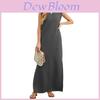 Summer Womens Loose Long Dress With Tassels In Stretch Polyester For Casual Wear