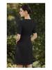 AD Women's Black Round Neck Summer Work Dress - Slimming Formal Office Wear