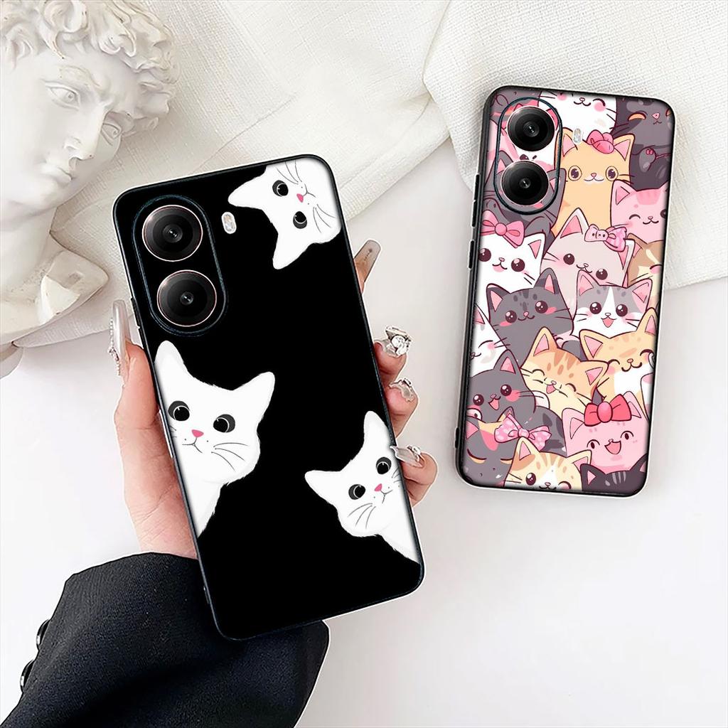 Cartoon Kitten Cat Meow Anime Phone Case for Xiaomi Poco C85 C65 C75 X7 X6 M6 M8 F7 F8 Ultra F6 Pro Cover Casing