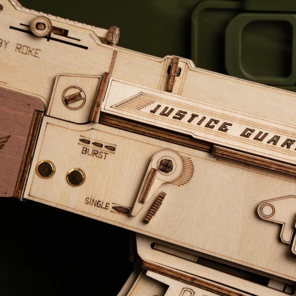 3D Flying Wooden Puzzle Rubber Band Gun Toy Gun Rubber Band Rifle with Japanese Instructions Tsukurundesu® (Rifle 2)