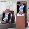 Custodia Portafoglio in Pelle con Motivo Litchi per Samsung Z Flip 5 4 3 2 7 Porta Carte Copertura per Galaxy Z Flip 4 6 Anello per Dita Custodia Morbida