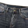 Embroidered Retro Washed Denim Jeans for Men
