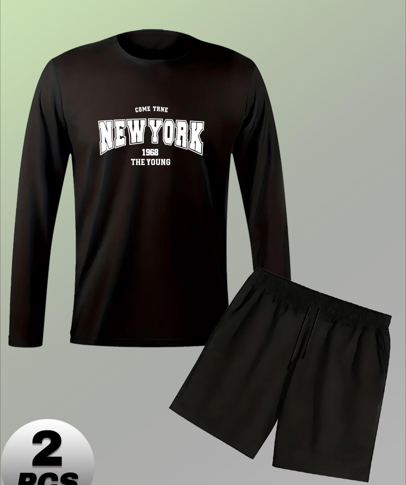 Men s Long Sleeve & Shorts Set, Breathable & Comfortable S