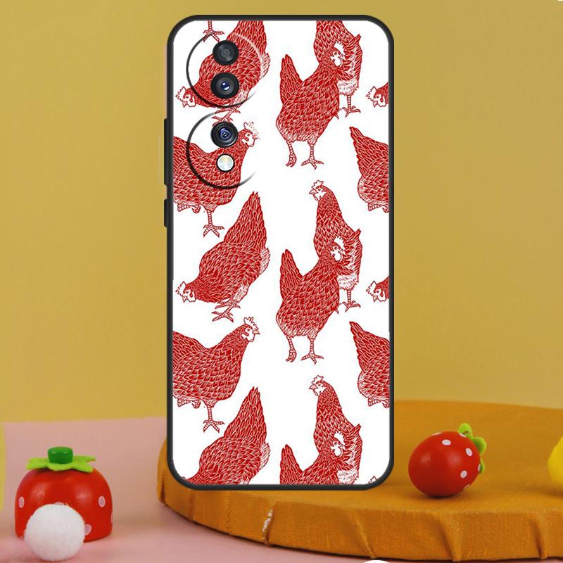 Cartoon Chicken Rooster Case For Honor 200 Pro X9a X9c X8a X7a X6a X7 X8 X9 X8b X9b 50 70 90 Magic 5 6 Lite Cover