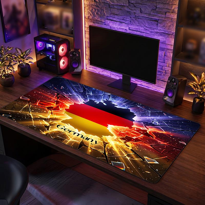 Germany Football Crest Mouse Pad, Extended Non Slip Rubber Desk Mat for Gaming Office Laptop Fan Gift