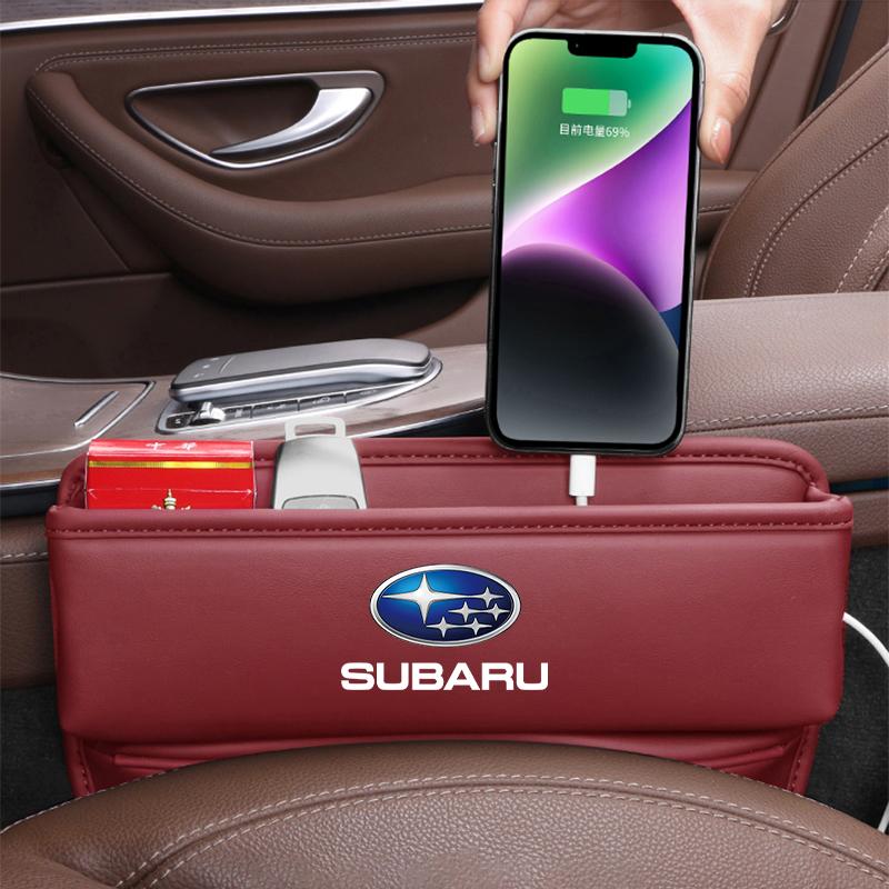 1Pcs Car Gap Storage Box Auto Interior Leather Organizer For Subaru BRZ Outback WRX Ascent Levorg Forester XV Crosstrek Impreza Y17
