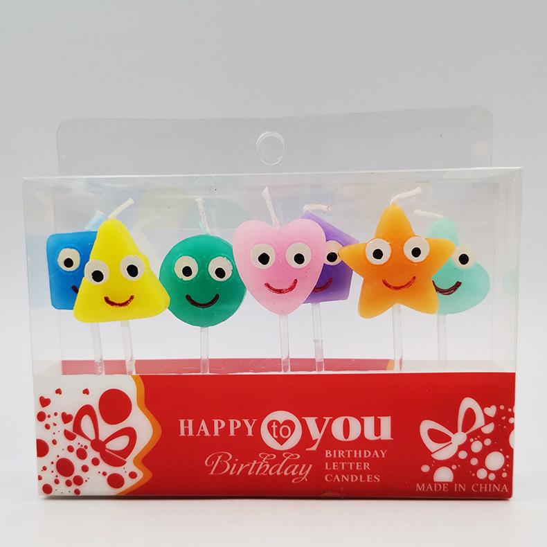 Personalized Smile Birthday Cake Decoration Candle Atmosphere Children Creative Smile Face Pattern Birthday Candle