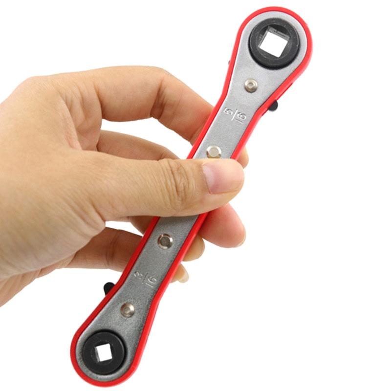 Refrigeration Ratchet Wrench 4 Different Sizes 1/4 X 3/16 Square X 3/8 X 5/16 Square Air Conditioning Ratcheting Service