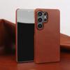 Real Cowhide Leather Phone Case For Samsung Galaxy S24 Ultra S23 Plus S22 S2+ Full Grain Edges Protective Hard Back Cover Coque