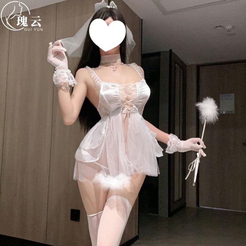 Sexy Lingerie Sexy Pure Desire Wedding Dress Uniform Lace Straps Bride Temptation Free Qqny