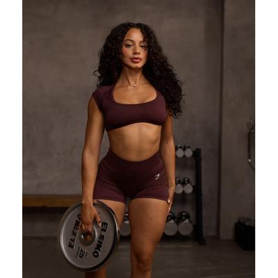 Adapt Fleck X Whitney Short Sleeve Crop Top Cherry Purple Rich Maroon B4c3a Pcgn