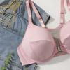 Front-clasp Plus-size Solid-color Push-up Bra with Underwire Cross-border European and American Underwear
