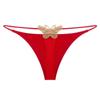 Butterfly Embroidered Low-Waist Double-Layer Thong Bikini Underwear