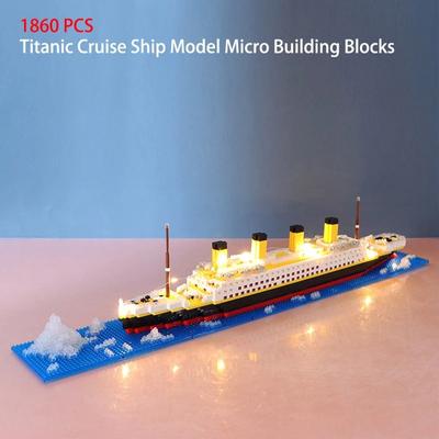 1860PCS Diamond Bricks Hračky pro chlapce Model výletní lodi Titanic Mikrostavební kostky Hračky pro kutily Lodička Sada pro děti Vzdělávací hračka Dárek