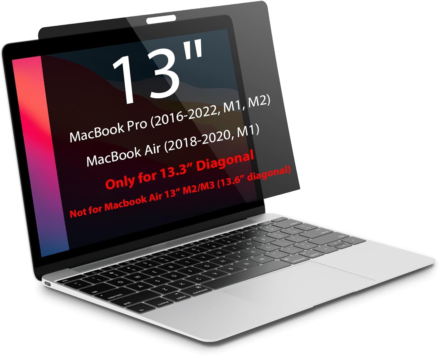 

Магнитный экран конфиденциальности для MacBook Air 15,3 дюйма (2023-2024, М2, М3) Блокировка синего света, антибликовое защитное покрытие для MacBook Pro 13 13.6 14 15 16 13 inch