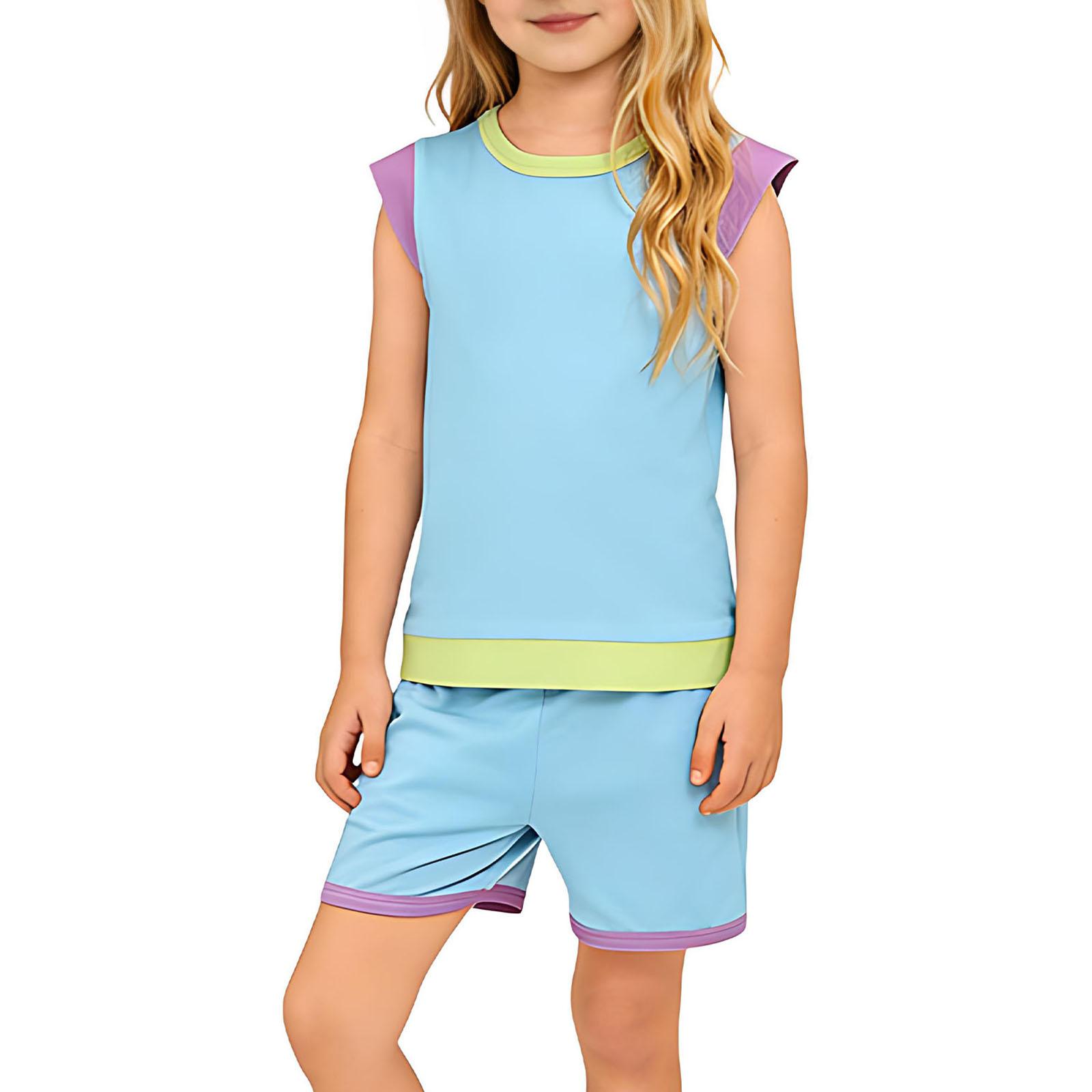 Children s Fashionable Comfortable  Casual Short-sleeve Top And Shorts Two-piece Set 110