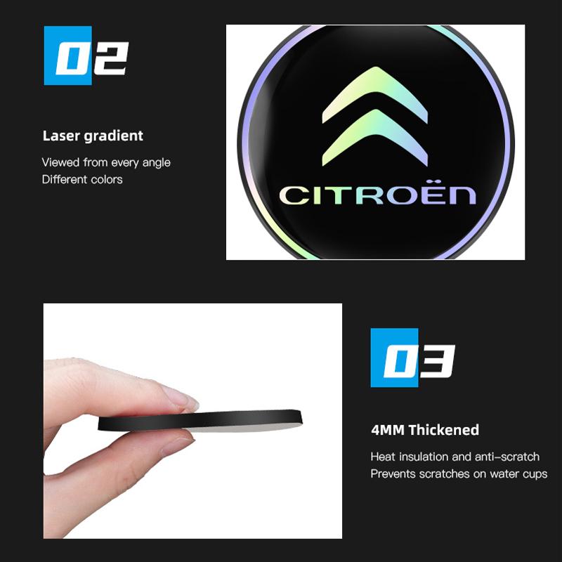 Car Coasters Silica Gel Water Cup Mats For Citroen C4 C3 C2 C1 DS3 Berlingo Xsara Grand Watercup Slot Pad Auto Interior keychain WP6