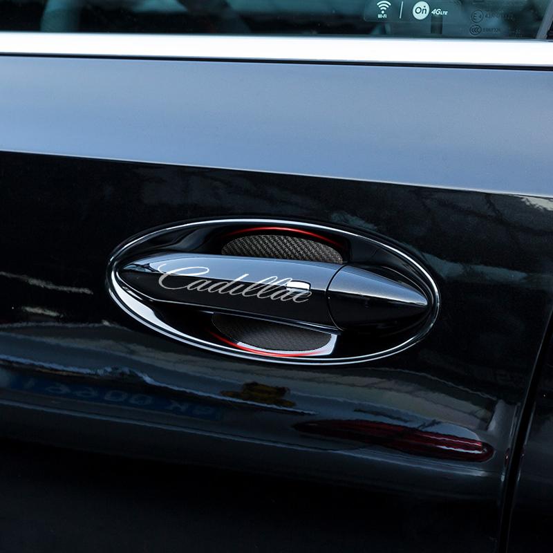 Car Door Sticker Carbon Fiber Scratches Auto Handle Protection Film For Cadillac CT5 CT6 CTS Seville ATS CT4 XTS Celestiq Ciel Escala SRX XT4 XT5 XT6